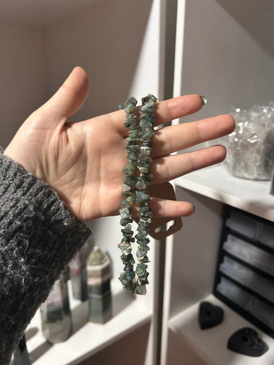 Moss Agate Chip Necklace