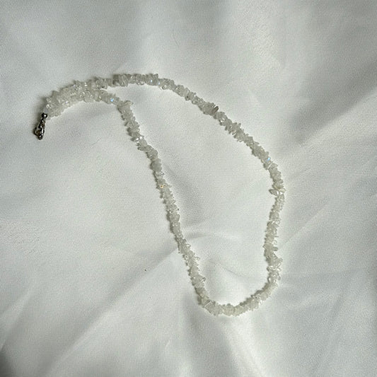 White Moonstone Chip Necklace